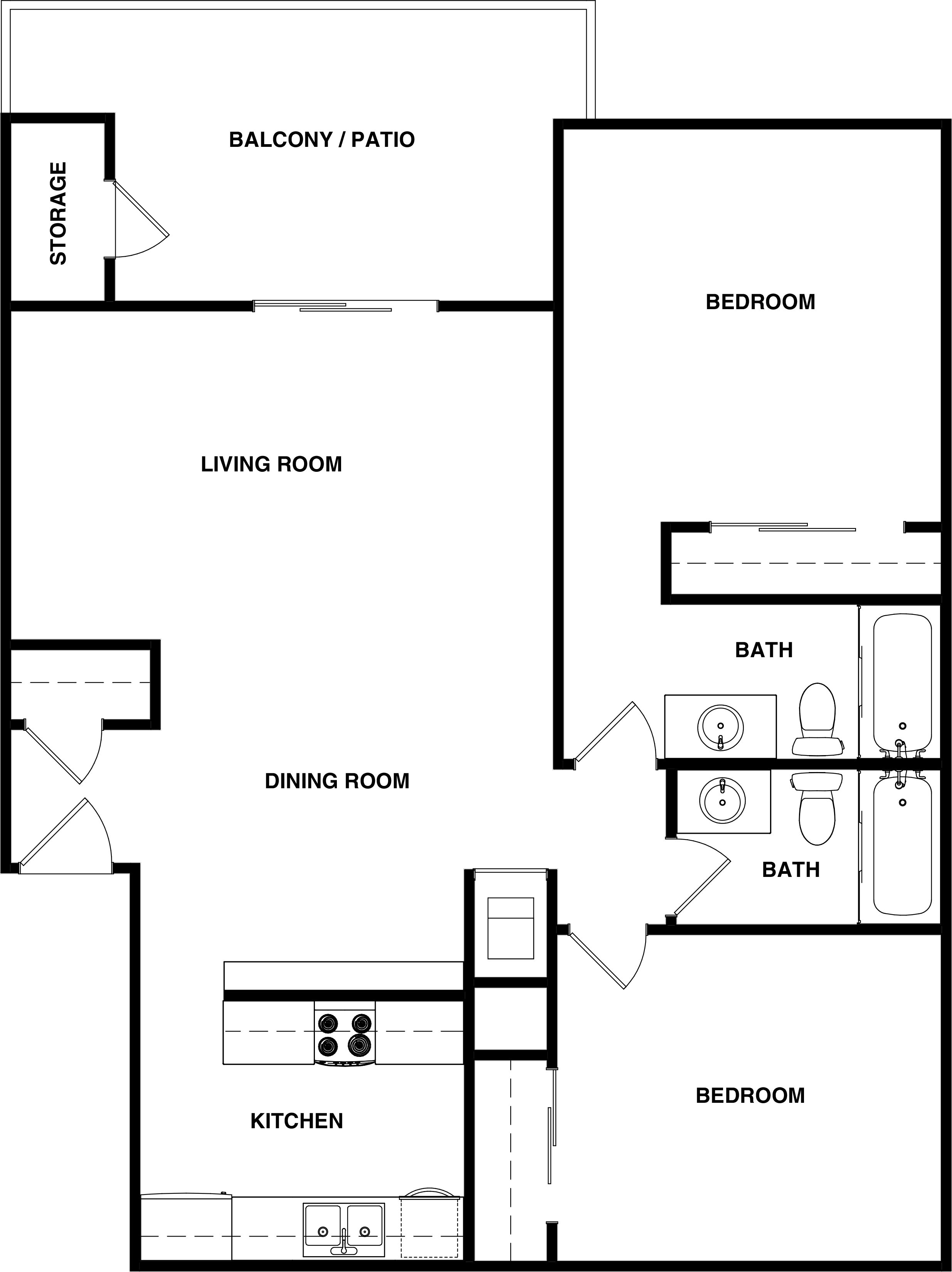 Grande Apartments: Two Bedrooms, Two Bathrooms Grande Apartments: Two Bedrooms, Two Bathrooms
